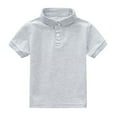 thumbnail image 4 of Grblisyd Boys Polo Shirts Size 14-16 Boys Short Sleeve Pique Polo Uniform Shirt Light Gray 4-5 Years, 4 of 5