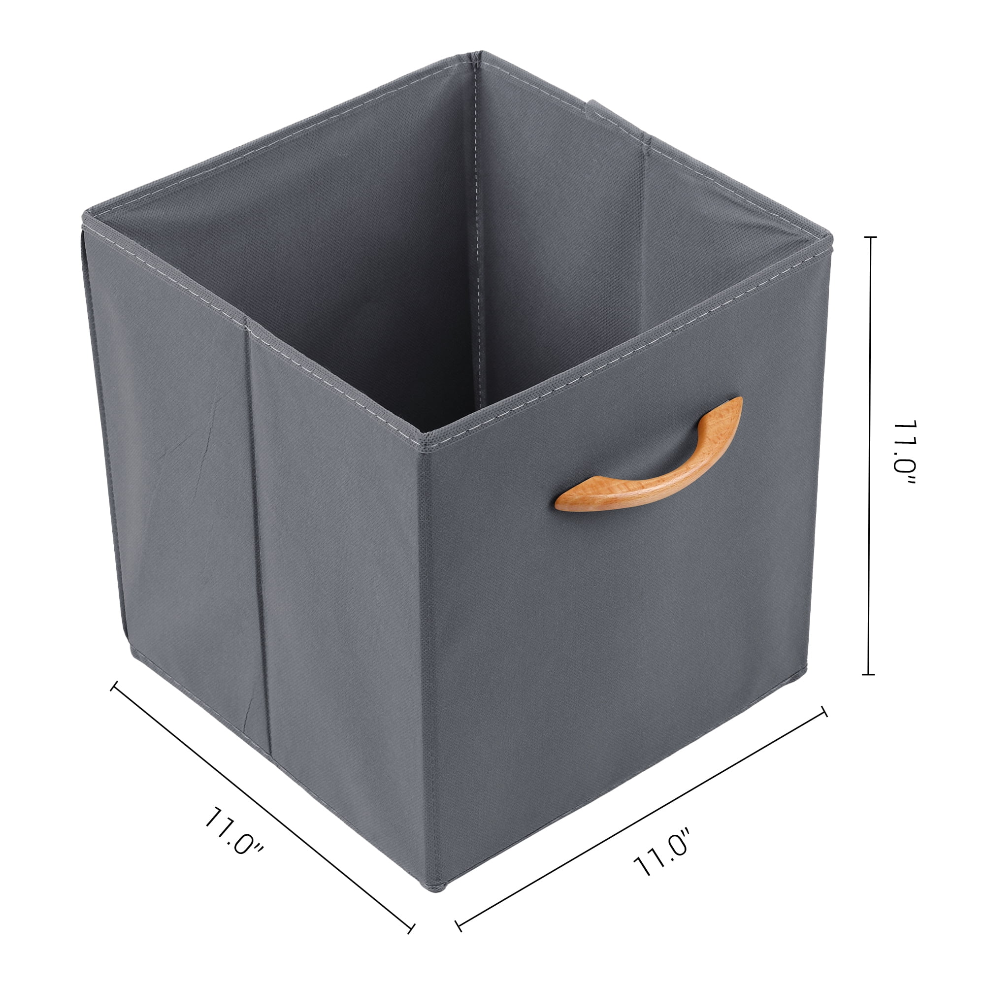 Unique Bargains Set of 3 Fabric Closet Organizers with Handles Gray 11*11*11in