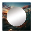 thumbnail image 2 of Designart "Sunbeams Through Cresting Waves" Coastal Waves Square Mirror For Wall Decor - Large Red Square Printed Wall Mirror Art - Square Coastal Mirror - Wall Mounted Square Large Mirror, 2 of 5