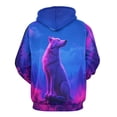 thumbnail image 3 of Wolf Under Moonlit Forest Men's Women Vintage 3D Hooded Sweatshirt - All-Season Loose Fit Streetwear, 3 of 6