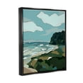 thumbnail image 3 of Stupell Industries Cloudy Blocked Beach Cliffs Landscape Graphic Art Jet Black Floating Framed Canvas Print Wall Art, Design by Nikita Jariwala, 3 of 6
