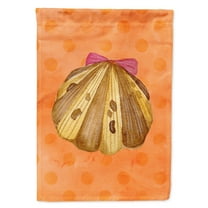 Carolines Treasures BB8173GF Sea Shell Orange Polkadot Flag Garden Size  Small multicolor