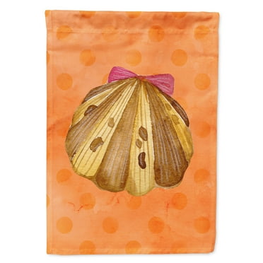 Carolines Treasures BB8173GF Sea Shell Orange Polkadot Flag Garden Size  Small multicolor