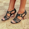 thumbnail image 2 of IUJSOY Womens Gladiator Sandals Kitten Heels Open Toe Ankle Strap Heeled Sandals Fashion Dress Shoes, 2 of 6