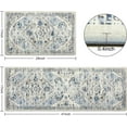 thumbnail image 3 of Kitchen Anti Fatigue Mat Set of 2 Non Skid Waterproof Kitchen Floor Mat Vintage Cushioned Comfort Standing Mat Boho Kitchen Rug Runner for Kitchen Sink Laundry, 17"x47"+17"x28", Vintage Grey, 3 of 6