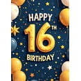 thumbnail image 3 of Happy 16th Birthday Banner with Balloon Star Decor Background, Party Supplies for Birthday Celebrations Photography Props Backdrop Decors, 3 of 7