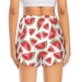 thumbnail image 4 of Xecao's Hand Drawn Watermelon for a double-layer running short for women, perfect for gym, tennis, and more, featuring a convenient pocket., 4 of 9