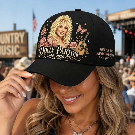 Vintage Dolly Country Music Baseball Cap, Parton Memorial Hat, Nashville Western Cap, Retro Singer Anniversary Party Outfit Hat God Bless A Heart Full of Love Tribute Cap 11.5cm