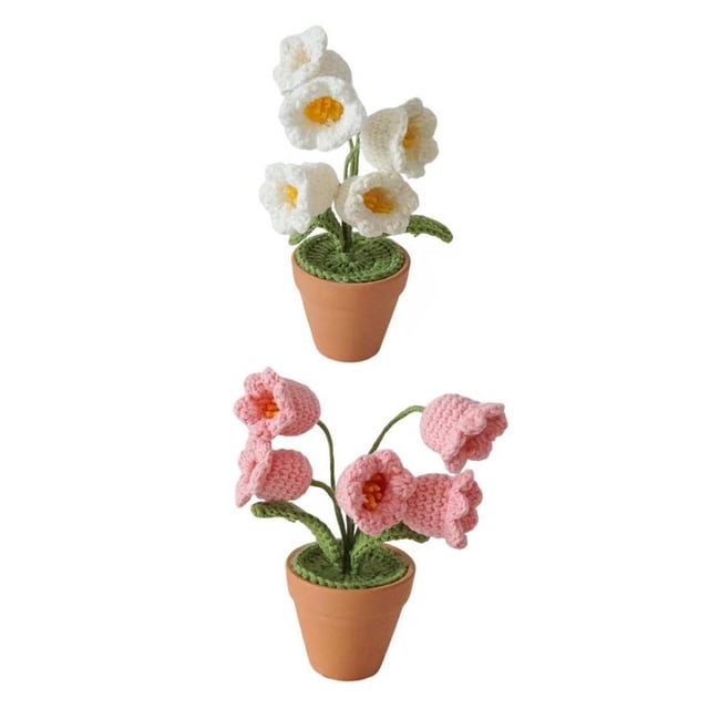 2 Piezas de Adornos Florales de Punto Hechos a Mano Simulados Decoración de Balcón Soledad Centros de mesa