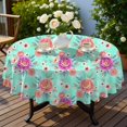 thumbnail image 4 of Pioneer Flower Floral Print Pattern Round Tablecloth 60 X 60 Inch, Wrinkle Resistant Wipeable Table Cloth for Kitchen Dining Picnic Patio Party, 4 of 6