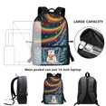 thumbnail image 6 of Uourmeti Smooth Zipper 17 Inch Bookbag for School Outdoor, Personalized Multiple Pockets Comfortable To Touch School Bookbag, Rainbow Polar Bear Pattern, 6 of 6