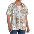 thumbnail image 2 of Fotbe Lovely Bear Camisa Estampada de Manga Corta para Hombre, Casual de Verano, Estilo Playero, Sin Arrugas-3X-Large, 2 of 5