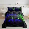 thumbnail image 2 of Castle Fairy Abstract Gamepads Twin Comforter Sets,Video Game Bedding Set, 2 of 8