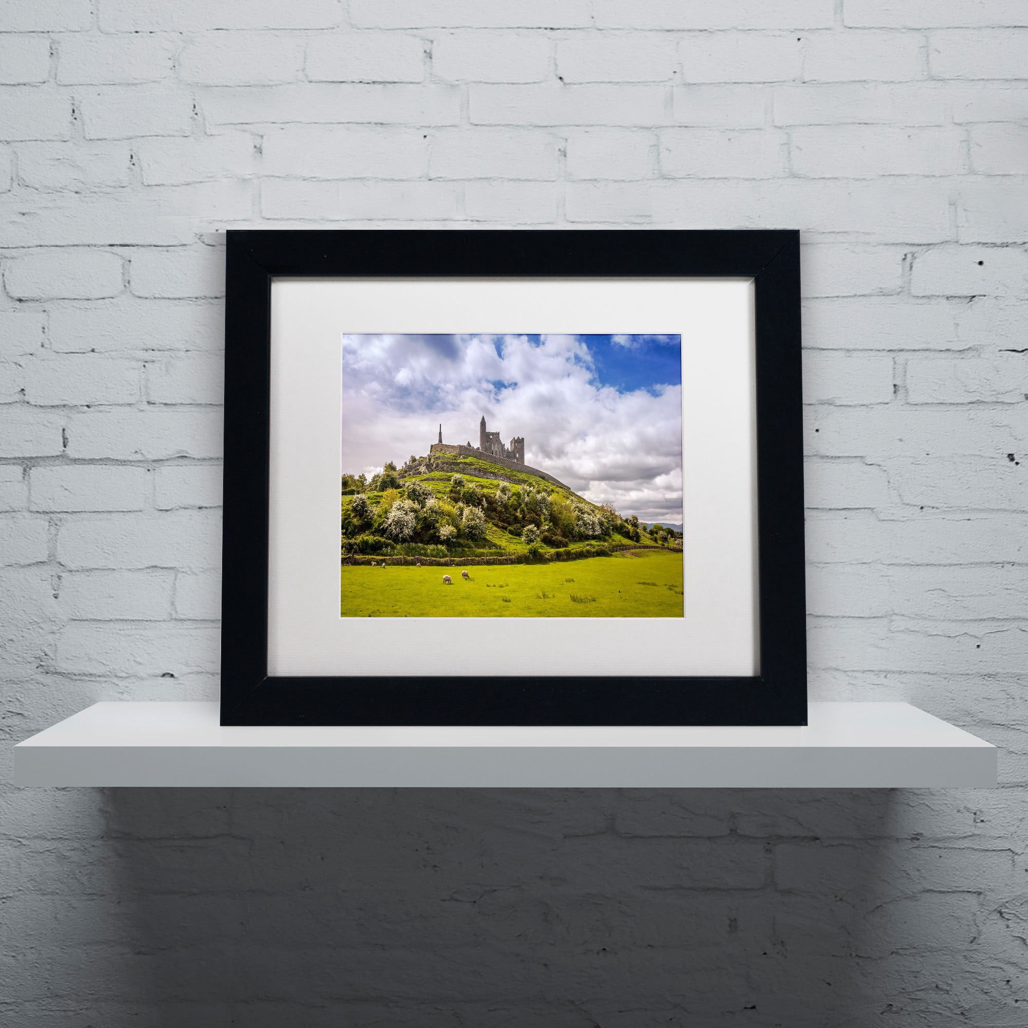 Trademark Pierre Leclerc 'Rock Of Cashel Ireland' Art, White Matte W/Wood Frame, 16' x 20'