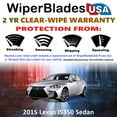 thumbnail image 2 of 2015 Lexus IS350 Beam Wiper Blades Wipers w/2yr Warranty (Set of 2), 2 of 5