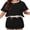 Black, variant on Arshiner Girls 2 Piece Outfits Summer Clothes Short Sleeve Drop Shoulder Shirt and Skirt with Built-in Shorts Athletic Sets