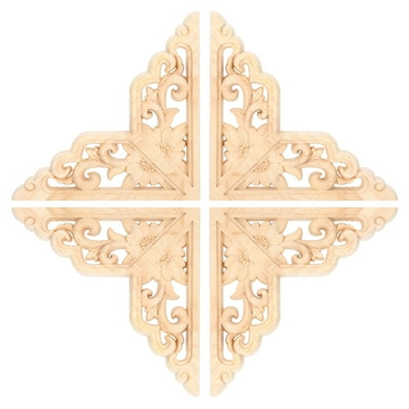 

Big sale 4PCS Wood Carved Onlay Applique Woodcarving Corner Decal Home Furniture Decoration
