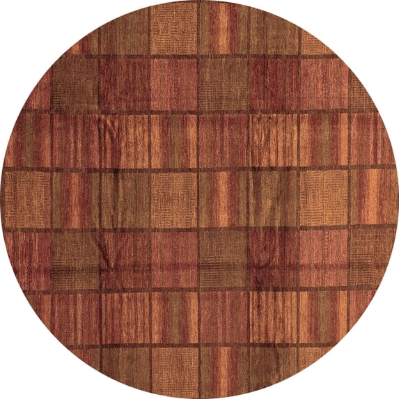 Ahgly Company Indoor Round Abstract Brown Modern Area Rugs, 6' Round