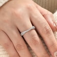thumbnail image 5 of Wuziwen Stackable Sterling Silver Rings for Women Curved Eternity Wedding Bands for Her Cubic Zirconia SZ 6, 5 of 8