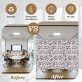 thumbnail image 5 of Farmhouse Purple Window Privacy Film, Vintage Flower Leaf Botanical Plant Static Cling UV Sun Blocking Heat Control Window Tint Day and Night, Non-Adhesive One Way Windows Privacy Cover 17.7''x78.7'', 5 of 7