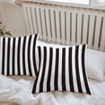 thumbnail image 6 of Throw Pillow Covers 16x16 Inch Set of 2, Simple Black White Stripes Waterproof Outdoor Pillow Covers, Modern Stripes Decorative Cushion Pillowcases for Couch, Sofa, Bed, Garden, Patio, 6 of 9