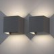 thumbnail image 1 of Apliques de pared LED de 6 W, 2 unidades, para interior y exterior, iluminación regulable, aluminio, blanco natural, IP65, apliques de pared modernos, gris oscuro, 1 of 5