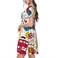 thumbnail image 2 of Balery London Symbols Vestidos sueltos de manga corta para mujer, vestidos de verano 2025, vestidos casuales de corte A con vuelo., 2 of 6