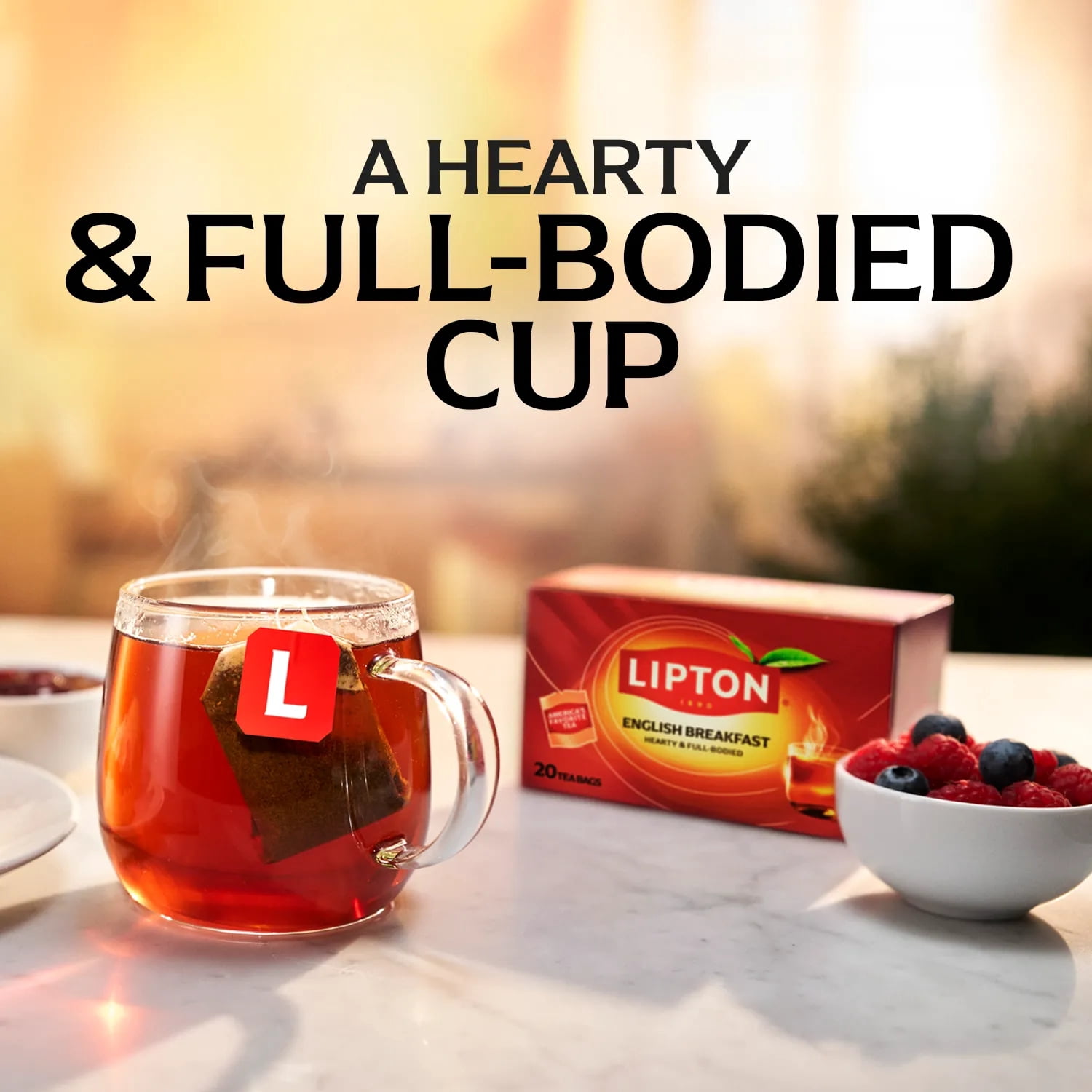 Lipton English Breakfast Black Tea Bags, 20 Count, Pack of 6