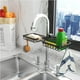thumbnail image 2 of Soporte de esponja para grifo, jabón, paño de cocina, cepillo, fregadero, escurridor, organizador de aluminio para cocina, baño con gancho, negro mate, 2 of 5