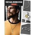 thumbnail image 4 of FaithHeart Solid Silver Star of David Pendant Necklace for Women Men Christian Cross Religious Hexagram Jewish Jewelry Gift Protective Amulet for Dad Grandpa Fathers Day, 4 of 11