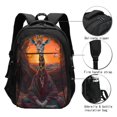 thumbnail image 3 of Fotbe Tree Hollow Meditating Giraffe Mochila con Estampado y Puerto USB para Hombre y Mujer, Mochila Antirrobo, Mochila de Viaje, Mochila Escolar, Mochila Universitaria, 3 of 7