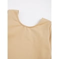 thumbnail image 6 of Miutii Kids Girls Fleece Lined Long Sleeve Undergarment Gymnastics Ballet Dance Leotard Bodysuit Tops Nude Round Neck 3-4, 6 of 7