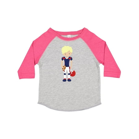

Inktastic Rugby American Football Cute Boy Blond Hair Gift Toddler Boy Girl T-Shirt