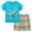 Z01-Blue, variant on Toddler Boy's Short Sleeve T-Shirt and Short Outfit Set 2-7T Blue for Size 2-3 Years