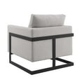 thumbnail image 6 of Accent Chair, Fabric, Metal Steel, Black Light Brown Oatmeal, Modern Contemporary Urban Design, Living Lounge Room Hotel Lobby Hospitality, 6 of 8