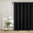 thumbnail image 5 of HBBKVI Hotel Style Shower Curtain for Bathroom Weave Heavy Duty Fabric Shower Curtain Weighted Polyester Bath Curtain with 12 Hooks Black Shower Curtain 71" x 71", 5 of 7