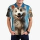 thumbnail image 1 of Fotbe Blue Sky Cute Wolf Camiseta Polo de Golf para Hombre con Estampado – Camisa Deportiva Transpirable con Cuello Abotonado-Large, 1 of 6