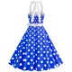thumbnail image 5 of Puntoco Vestidos Mujer Verano Moda Mujer Corte Contraste Cuello Alto Lunares Vestido Grande, 5 of 5