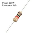 thumbnail image 2 of 1/4 Watt 1K Ohm Carbon Film Resistors 5% Tolerances 0.25W 200Pcs 4 Color Band, 2 of 4