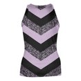 thumbnail image 5 of JULMCOMO Ribbed Knit Tank Tops for Women Plaid Crew Neck Sleeveless Summer Tank Tops Striped Color Block Slim Fit Casual Shirts Purple Pink XL, 5 of 5