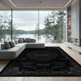 thumbnail image 2 of ODIKA 8'x10' Washable Area Rug Non-Slip Chair-Friendly Mat Gothic Goth Academia Vintage Moth Motif Border Traction Boho Flowing Dynamic for Dining Room, Large Office, Lounge, 2 of 7