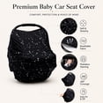 thumbnail image 2 of Baby Car Seat Cover & Nursing Cover, Stretchy 5-in-1 Breastfeeding Canopy with Carry Pouch, Black Constellation, 2 of 7