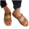 thumbnail image 1 of asdoklhq Ladies Shoes Clearance Under $10,Wedge Slide Slippers Women Ladies Outdoor Slippers Pearl Chain Soft Sole, 1 of 7