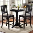 thumbnail image 2 of FurniFact Elegant Counter Height Chairs – Wooden Bar Stools with Back, Black, 2 of 3