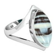 thumbnail image 3 of 925 Sterling Silver Ring Natural Blue Opal Handmade Jewelry, 3 of 10