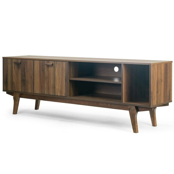 Anona TV Stand with Two Cabinets and Open Shelves