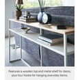 thumbnail image 4 of Yamazaki Home Long Console Table - Two Styles, White, Steel, Shelf, Supports 11 pounds, 4 of 7