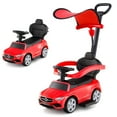 thumbnail image 1 of Costway Voiture Pousse-Pousse pour Enfants, Voiture Coulissante 3-en-1 sous Licence Mercedes-Benz, Rouge, 1 of 10