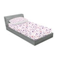 thumbnail image 2 of Ambesonne Geometric Fitted Sheet & Pillow Sham Set, Circulars, Twinxl, Pink Violet, 2 of 2