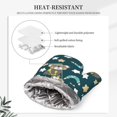 thumbnail image 3 of Oven Mitts and Pot Holders Sets - Cute Star Bear Dark Green Heat Resistant Silicone Oven Gloves (Left Glove) with Non-Slip Silicone Surface and hot pads for kitchen Baking Cooking, 3 of 5